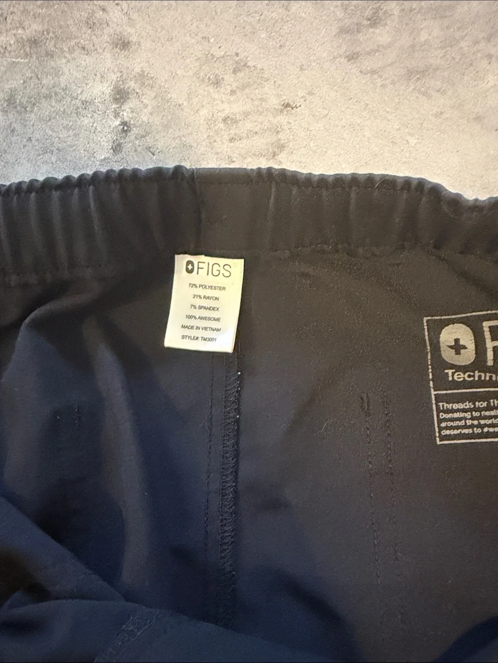 Figs Men's Black Cargo Drawstring Pants Size Small Straight Leg